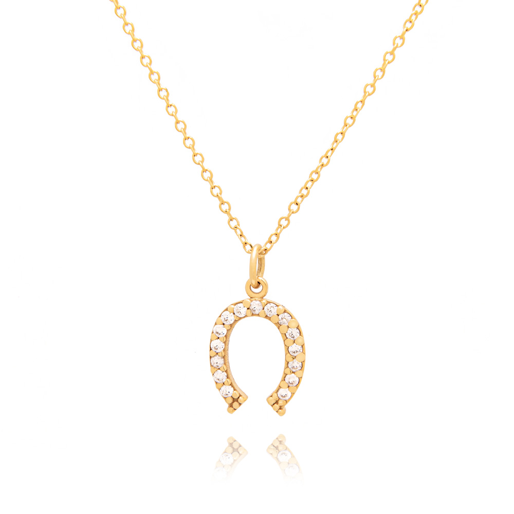 14K gold horseshoe pendant